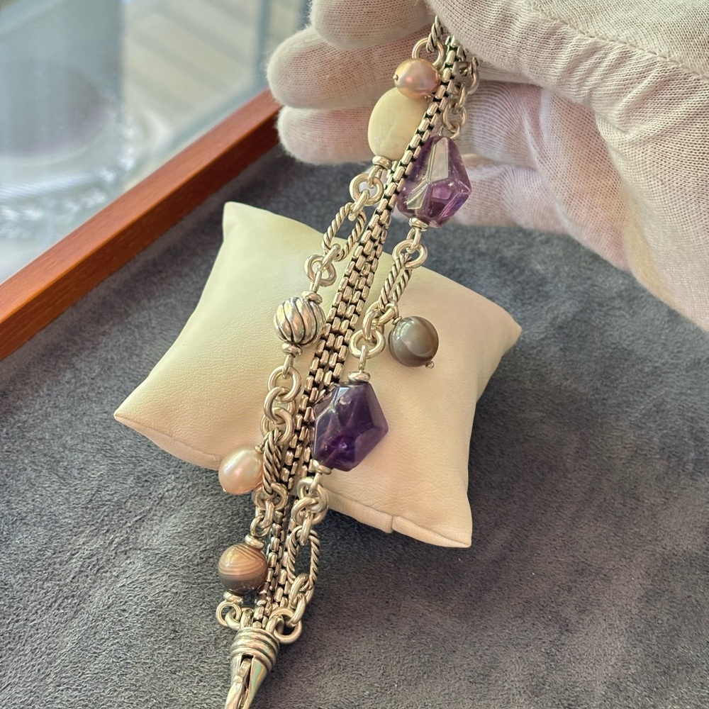 David Yurman Multi-Strand Bijoux Bracelet with Gemstones-Small - Picture 8 of 8